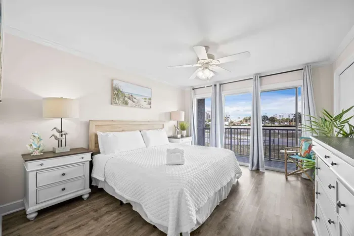 Primary bedroom with king bed