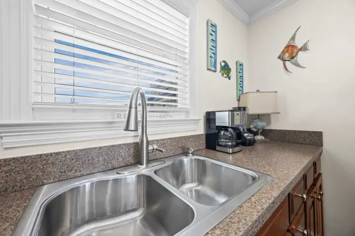 Fully equipped kitchen with traditional drip coffee pot