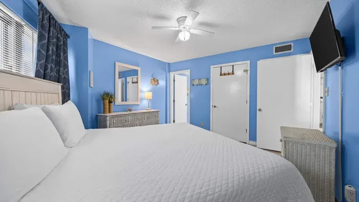 Primary bedroom with king bed