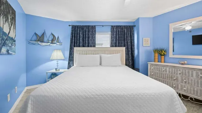 Primary bedroom with king bed