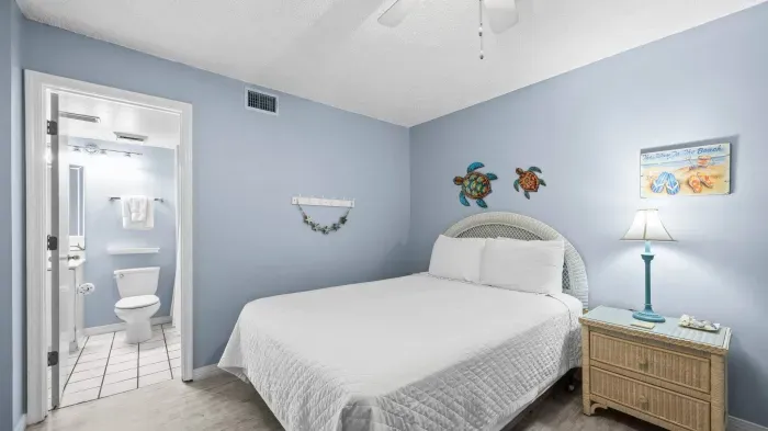 Guest bedroom with attached guest bathroom