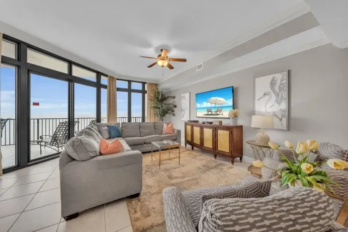 Living room with cozy sectional