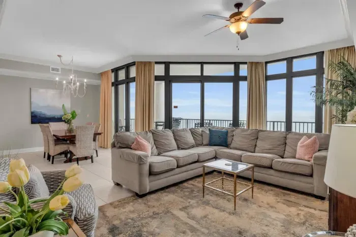 Living room with Gulf view