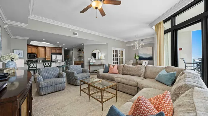 Living room has balcony access