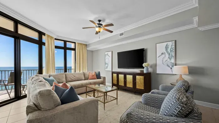 Living room with cozy sectional