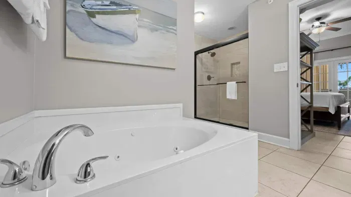 Primary bathroom with large walk in shower