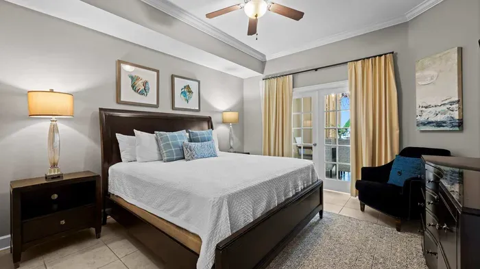 Primary bedroom with king bed