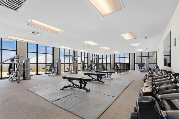 On site fitness center with a view