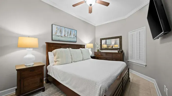 First guest bedroom with king bed