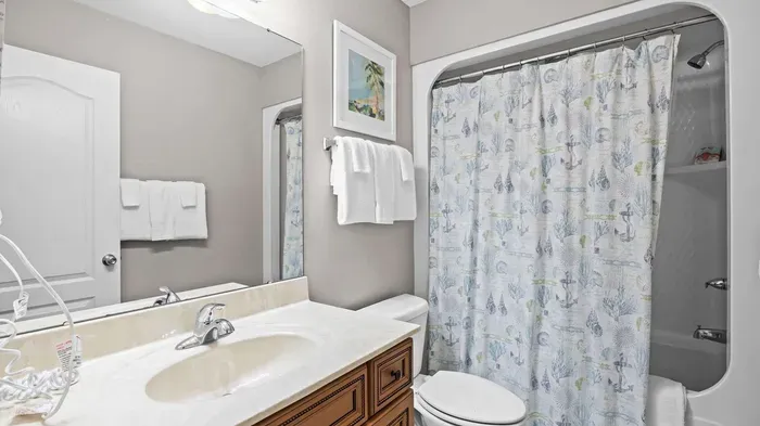 Guest bathroom attached to second guest bedroom