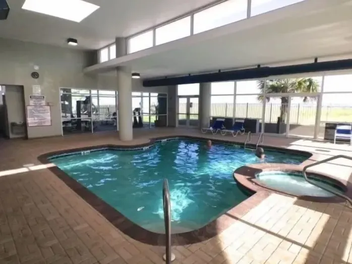 Indoor Pool with new Brick Pavers