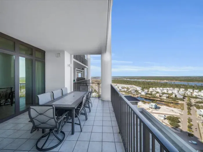 North facing private balcony