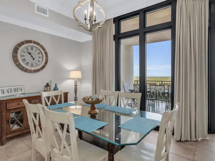 Dining area with access to balcony