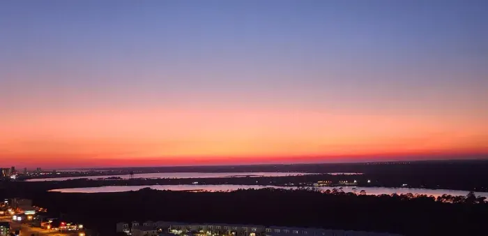 Views from the balcony of Gulf State Park and Lake Shelby