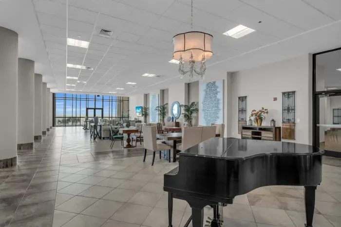 Upstairs lobby and seating area