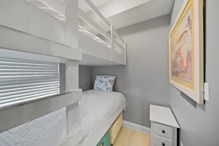 Bunk room with twin over twin bunk bed