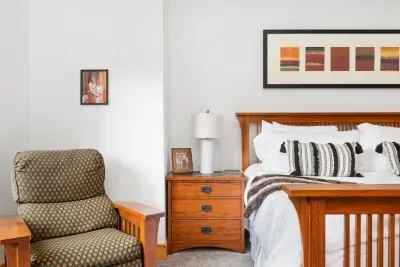 Bedroom Retreat: Elegant decor, plush bedding, and a serene atmosphere await your stay!