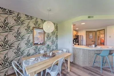 Dining Area: Brightly lit space with tropical decor, perfect for meals and laughter together!