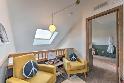 Loft Area: Chill in style with retro vibes, vinyl records, and natural light streaming in!