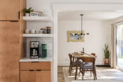 Coffee station: Bright and airy space perfect for meals and memories with a view to nature outside! K-cups and drip coffee included!