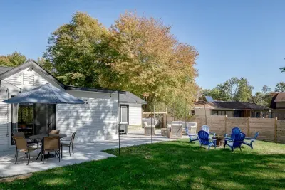 Outdoor Oasis: Enjoy sunny days on the patio with vibrant seating and serene nature views!