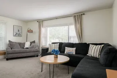 Living Room Retreat: Bright and stylish space perfect for relaxing with friends and family!