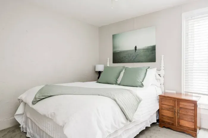 Serene Retreat: Bright room with elegant decor and soft linens perfect for a relaxing getaway!