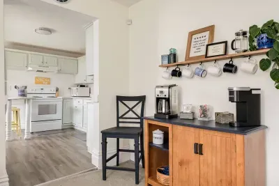 Coffee Corner: Perfect spot to brew your morning pick-me-up before beach adventures!