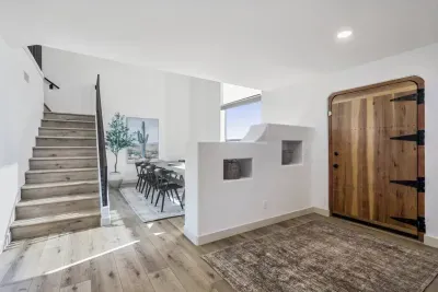 Entryway: Step into your desert getaway with stylish decor and stunning natural light!