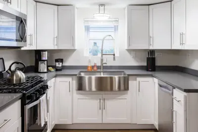 Room, Indoors, Kitchen, Sink Faucet, Furniture