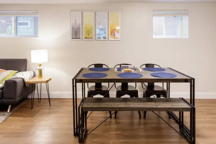 Furniture, Chair, Table, Dining Table, Flooring