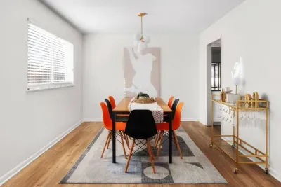 Dining Room: Bright and vibrant space for unforgettable meals and gatherings with friends!