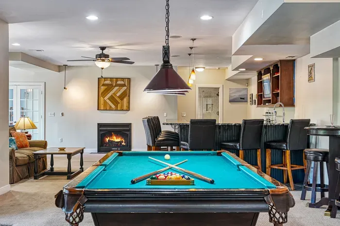 Game Room - Pool table area, wide view.
