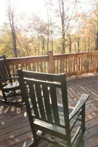 Kick back in a rocking chair as the morning sun filters through the trees. With the forest all around, the deck feels like a private treehouse—perfect for coffee, quiet conversation, or simply soaking in the peace of mountain mornings