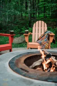 Cozy touches:  blankets, cocoa, and a crackling fire