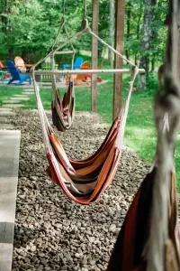 Games done? The hammocks are waiting... your front row seat to peace and quiet