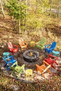 Tucked in the woods but just steps from the house, this cozy firepit is the perfect spot to kick back in comfy Polywood chairs. Roast s’mores, share stories, or just soak in the crackling fire and starry skies—your campfire retreat is waiting!
