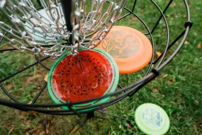 3 of your own disc golf baskets right in the backyard.  Play a quick round before dinner or keep score all weekend! 