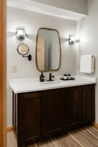 Plenty of counter space for couples or families to spread out... because good mornings start smoother when everyone has room to row their own way