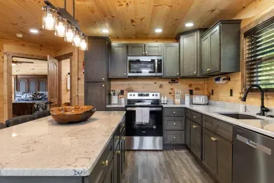 Fully equipped kitchen ready to prepare your next meal.