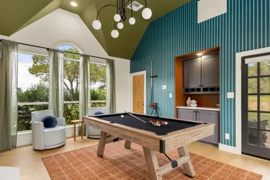 Lounge Room with Pool Table and Bar