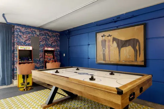 Game Room with Air Hockey and Arcade games