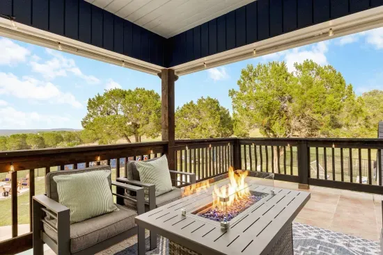 Fire pit in Balcony lounge area