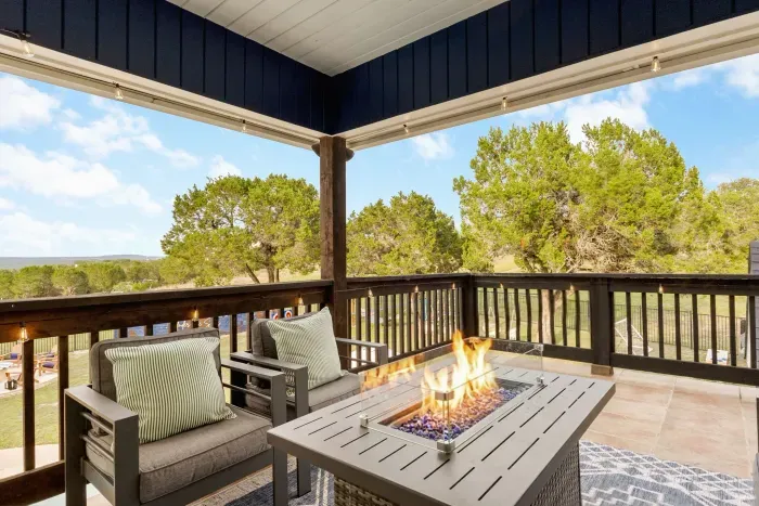 Fire pit in Balcony lounge area