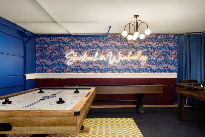 Game Room with Air Hockey and Shuffle Board