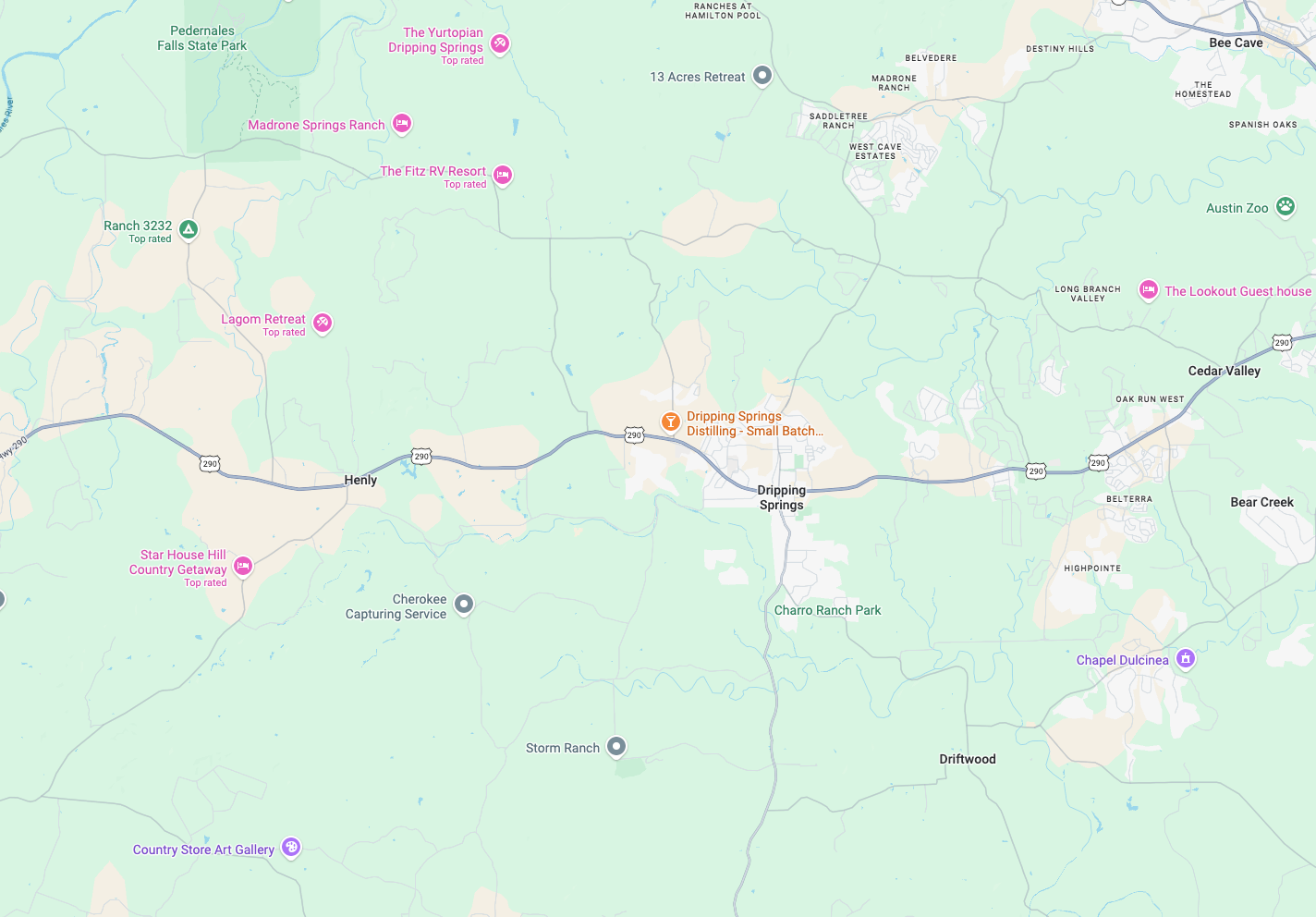 Dripping Springs map