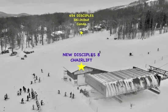 Location, Location, Location
ski directly out to the new 8-man Disciples' lift!