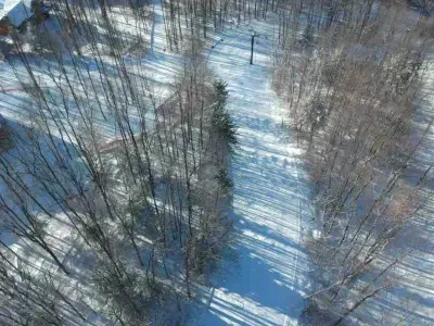 Ski trail behind property
