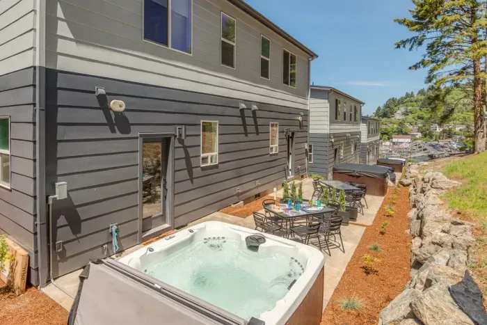 Patio and Hot Tub - now have fences between units