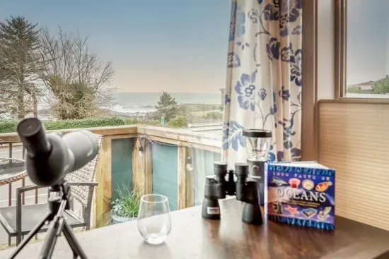 Desk/Seating area with View of Pirate Cove